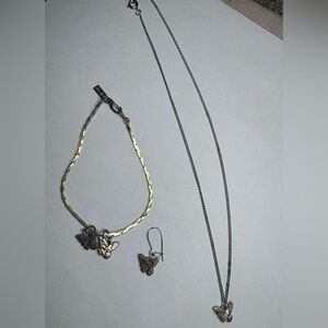 Elegant Silver and Gold Butterfly Jewelry Set